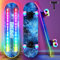 BELEEV Skateboard 31 x 8 Zoll LED Leuchtendem Deck und Rädern, Komplettes Skateboard für Kinder Jugendliche, Erwachsene, Double Kick Deck mit konkavem Profil, Cruiser-Trick-Skateboard für Anfänger