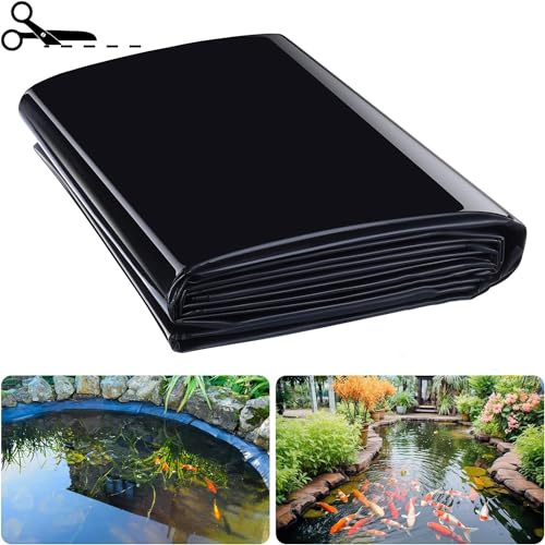 Dtyubfg Revêtement de Bassin en HDPE, Bâche pour Bassin Jardin 6X12m 10X16m 14X14m, Noir Bâche D'étang aux intempéries pour Jardins d'eau Bassins à Poissons Fontaines paysager (Taille : 2X5.5m)
