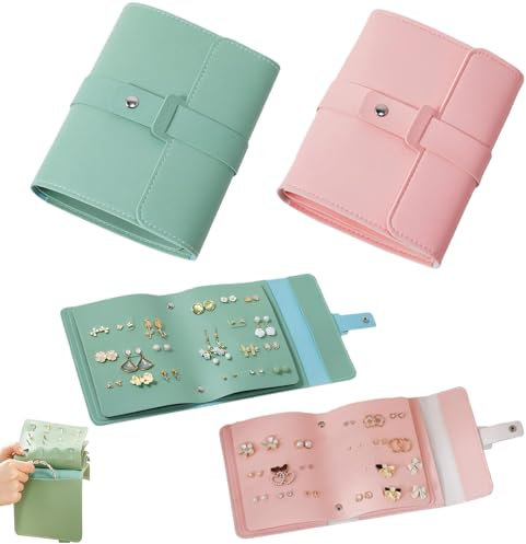 WUSANNA Ohrring Aufbewahrung,2 Stück Aufbewahrung Ohrringe,Ohrstecker Aufbewahrung Schmuckkästchen,Ohrstecker Aufbewahrung,Ohrring Box,Earring Organizer Geeignet für Mädchen Und Frauen