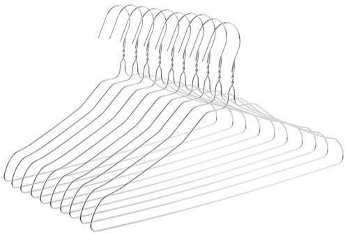 Avilia Set 10 Grucce Appendiabiti in Metallo Argento - Comodo Gancio Rotondo e Design Sottile Salvaspazio per Organizzare Armadio, Pantaloni, Maglie, Giacche e Cappotti (Fino a 4kg)