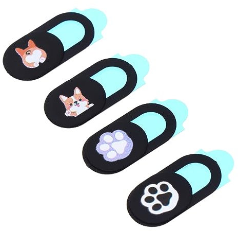 BELLIFFY 4pcs Webcam Privacy Protective for Computers Laptops Tablets Phones Black Convenient Anti-peeling Design for Enhanced Privacy and Security