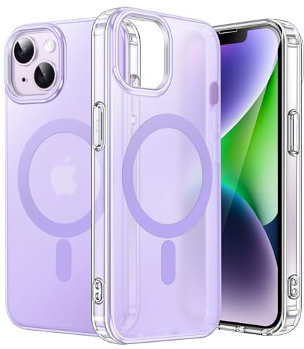 JETech Hülle für iPhone 14 6,1 Zoll Kompatibel mit MagSafe, Süßes Einzigartiges und Ästhetisches Design, Transluzent Rückseite Stoßfeste Handyhülle (Violett)