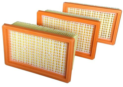 ZVD Filtres Plissés Plats, 3 PIèces Séries Aspirateur, Filtre Remplacement, Kit D'accessoires de Filtres Hepa, pour Aspirateur Kärcher Plissé Plat MV4 MV5 MV6 WD4 WD5 WD6 P Premium WD5 (3PCS)