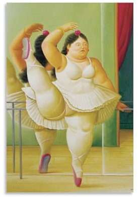 Fernando Botero Übungs-Ballettgemälde, Wandkunst, Poster, Drucke, Heimdekoration, Bild, Leinwand, Malerei, Poster, 20 x 30 cm