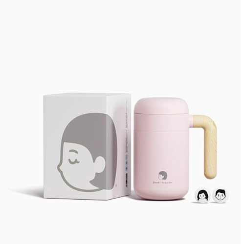 OZWJDY 460ml/15.55oz high Color Value Tea Infuser Mug Tea Separator Cup officecreative Mugs Couple Pattern Design with DIY Stickers indoorStainless Steel Tumbler Outdoor Portable Coffee Mugs