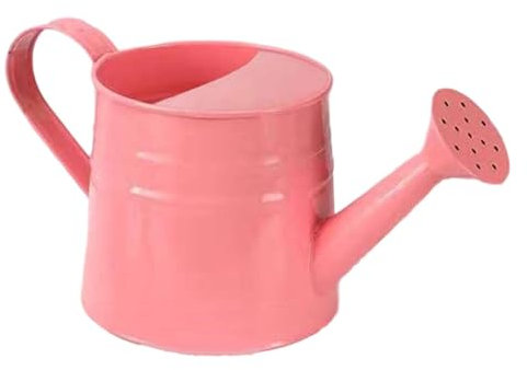 LOVIVER Watering Can for Kids Garden Watering Bucket with Sprinkler Head Metal Gardening Water Pot Mini for Flower Bed Home Courtyard, Pink