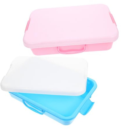 MUCKLILY 2pcs Sandbox with Lid Portable Sand Tray Storage Box for Sensory Table Plaything for Indoor and Activities