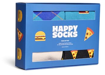 Happy Socks Everyday Basics – hohe Socken – Banana & Sunshine – 3er-Pack (Größe 41-46), 4er-Pack LITE Food Gift Set, 41-46