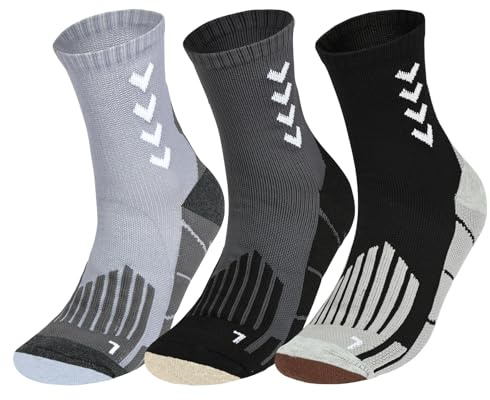 OFFCUP Lot de 3 Paires Chaussettes de Compression, Chaussettes de Sport Homme Femme, Chaussette avec Support de Voûte Anti-Ampoule Chaussette pour Running Cyclisme Randonnée EU39-47