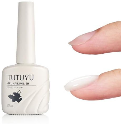 TUTUYU Milky White Builder Gel d'extension d'ongles, transparent, blanc laiteux, 12 ml, universel, pour manucure DIY, qualité salon - Y152