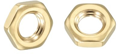 Kozelo 10pcs Hex Nuts - [M6-1] Brass Hardware Nuts for Mechanical Repair & Assembly, Electrical Fastening, Standard Metric Coarse Thread Nut, Yellow