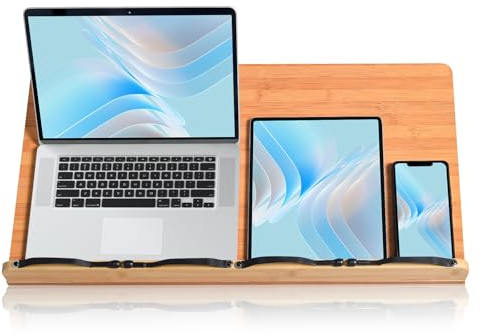 wishacc 61 cm großer Buchständer und Halter zum Lesen, freihändig für große Bücher im Bett, Kochbuch, Lehrbuch, Recht, mit 8 höhenverstellbaren Laptop-Ständern