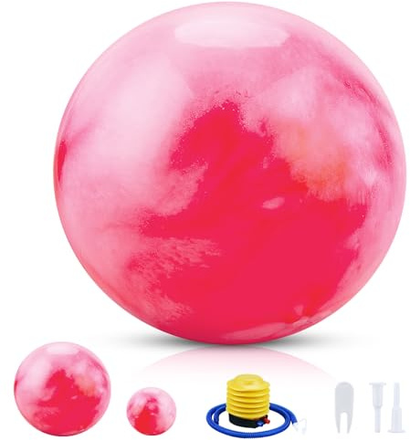 CkeyiN Pro Gymnastikball 55 cm + Pilatesball 25 cm mit Luftpumpe, Rot