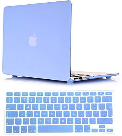 Se7enline Compatible with A1398 Macbook Pro 15 case 2 in 1 Bundle Accessories Soft-Touch Matte Hard Cover with Blue Keyboard Cover for Macbook Pro 15 inch Retina Display, Serenity Blue(Baby Blue)