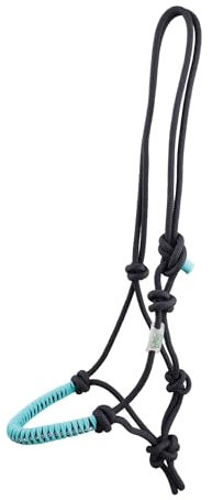 USG 15050024 Knotenhalfter, umflochtener Nasenriemen mit Glitzersteinchen, Schwarz, Vollblut/Warmblut