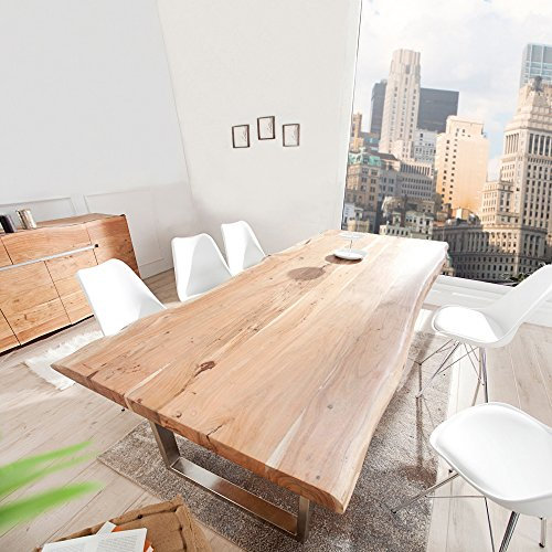 cagü XXL Esstisch AMBA Natur aus Akazienholz massiv 300cm x 100cm & 60mm Tischplatte