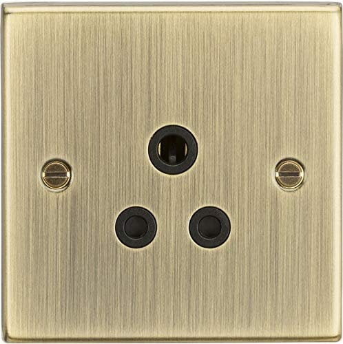 Knightsbridge CS5AAB Square Edge Antique Brass Finish with Insert 5A Unswitched Socket, 230 V