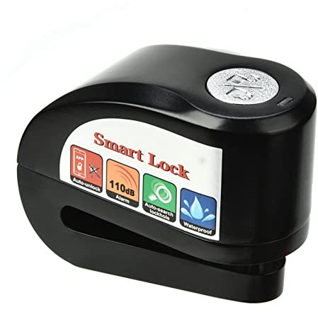 Sonew Blocco freno a disco, blocco disco allarme bici moto, APP bluetooth intelligente chiusura auto-furto keyless, impermeabile 110dB suono allarme controllo telefono cellulare (Lock)