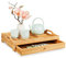 relaxdays Bandeja Desayuno de Bambú, para Servir en la Cama, con Cajón y Asas, Rectangular, 10 x 43 x 31 cm, Marrón