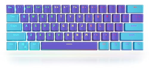 Owpkeenthy WHYSP PBT Tastenkappen-Set in Violett für 60 % Tastaturen, Double-Shot OEM-Profil kompatibel mit Cherry MX-Schaltern (Nur Tastenkappen) (Farbe A)