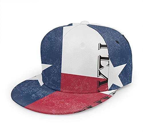 Oaieltj Unisex Baseball Cap Herren Damen Einstellbare Snapback Trucker Hat Mode Hip-Hop Baseball Cap, Flagge Texas State, One size