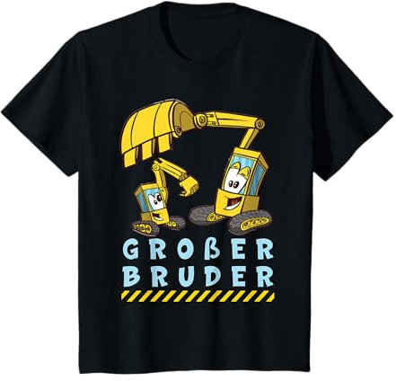 Kinder Großer Bruder 2025 Bagger Baustellen Geschwister Nachwuchs T-Shirt
