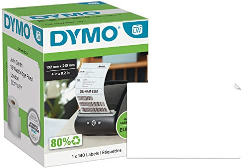DYMO Original LabelWriter DHL Versandetiketten für LabelWriter 5XL/4XL-Etikettendrucker | 102 mm x 210 mm | Rolle mit 140 Etiketten | selbstklebend | für LabelWriter Beschriftungsgerät