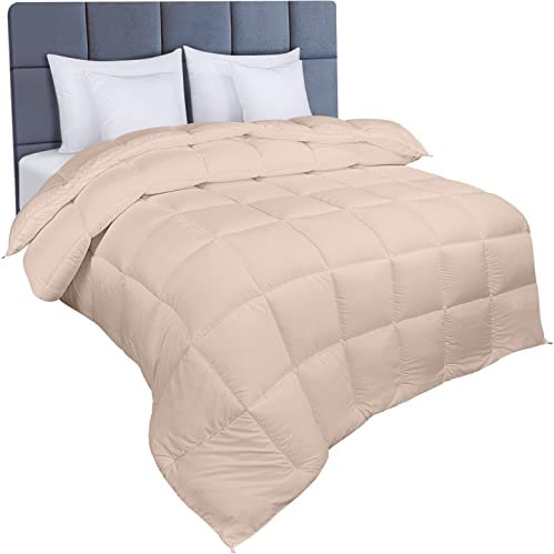 Utopia Bedding Duvet Single,10.5 Tog coverless Duvet with Corner Tabs, Box Stitched Quilt (Single, Beige)
