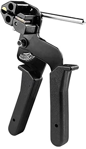 Gvolatee Pistola per Fascette Inossidabile Acciaio Carbonio, Pinza Fascette Metalliche Strumento Serraggio, Pinza per Stringicavo Metalliche Facile Usare per Bloccare e Tagliare Cravatte Metalliche