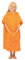 ALLEN & MATE 100% BAUMWOLLE Kinder-Strandtuch-Poncho – schnelltrocknender Bademantel zum Umziehen mit Kapuze und Tasche für Jungen und Mädchen (10–13 Jahre, Orangefarbener Delphin)