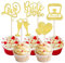 Xsstarmi 30 Stück Bride to Be Cupcake-Topper mit Liebesherz-Ring, Champagner-Brautparty, Cupcake-Picker für Hochzeit, Verlobung, Junggesellinnenabschied, Party, Kuchendekorationen, Gold