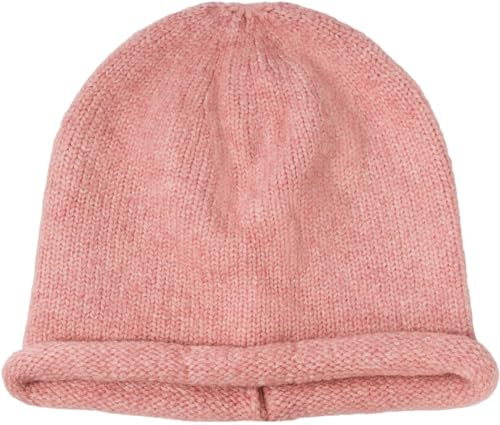styleBREAKER Unisex Oversize Strick Beanie Mütze mit Rollrand, Warme Winter Strickmütze Einfarbig, Loose fit 04024207, Farbe:Altrose