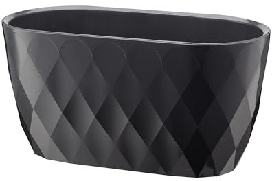 VERDENIA KARO Ovale Blumentöpfe – Leicht, für Drinnen und Draußen, Modernes Design, Hochwertiges Kunststoffmaterial, 2er-Set – 29x14,5x15cm – Beige