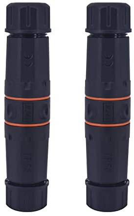 Waterproof RJ45 Coupler IP68,CAT6A/CAT6/CAT5E/CAT5 IP68 Outdoor Ethernet Cable Connector Female to Female Coupler M23 Connector Shielded for Outdoor Ethernet LAN Cable Pack of 2