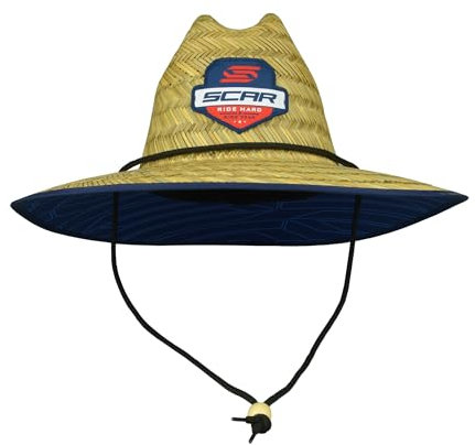 SCAR Chapeau de Paille Factory Racing Moto Cross Enduro - Bleu Marine/Marron