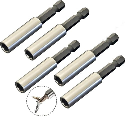 Shallho - Prolunga per trapano da 60 mm, magnetica, 1/4, a cambio rapido, per trapano elettrico, avvitatore a percussione