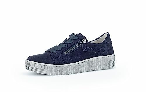 Gabor Damen Low-Top Sneaker, Frauen Halbschuhe,Freizeitschuhe,Turnschuhe,Laufschuhe,schnürschuhe,schnürer,Atlantik (grau),36 EU / 3.5 UK