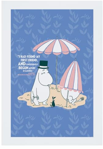 Moomin Poster mit Zitat Found My Friend The Memoirs Of Moominpappa, A3