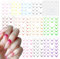 YUXIANLB 12 Sheets French Tip Nail Stickers for Nail Art Colorful Gradient French Nail Sticker Guide Self-Adhesive Stripes Line Transfer Decals Nail Accessories for Women DIY Nail Art Decorations