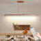 Mikeru 120cm Modern Kitchen Island Lighting, Wood Hanging LED Pendant Light Dimmable 10% to 100% Pool Table Ceiling Lights 3000K/4500K/6500K Walnut Linear Chandelier for Living Room