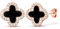 Forever Love Kleeblatt Ohrringe Rosegold Ohrringe Damen Ohrstecker Rosegold Ohrstecker Damen Schwarz Vierblättriges Kleeblatt Dupes Schmuck Geschenk Für Frauen,1.4CM