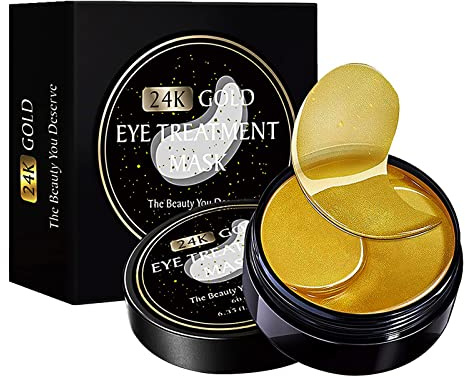60 Pcs Patch Occhi 24K Gold, Patch Occhiaie e Borse in Gel per Sotto gli Occhi, Anti-Rughe e Anti-Occhiaie, Rimuovi Borse e Puffiness, Effetto Idratante e Antietà, Unisex