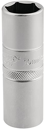 Draper 16781 1/2 Square Drive 10MM Thread 6 Point Satin Chrome Spark Plug Socket