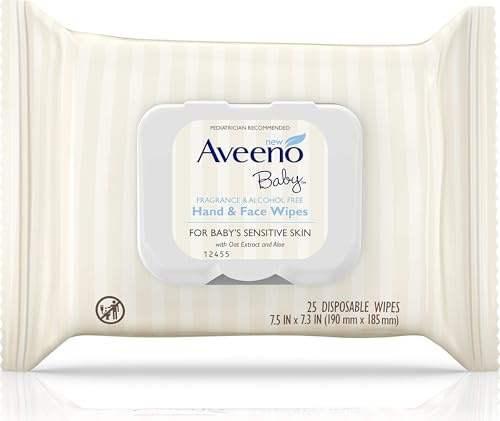 Aveeno, Baby Hand & Face Wipes, 25 Disposable Wipes