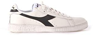 Diadora Game L Low Waxed, Sneaker Unisex - Adulto, White Black Bw, 38.5 EU