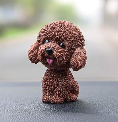 Fontee Auto Nette Nicken Schütteln Kopf Hund Puppe Verzierungen Auto Interieur Innendekoration Bobblehead Wackelkopf Dashboard Dekoration (Teddy Braun)