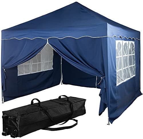 INSTENT Pavillon 3 x 3 m Basic wasserdicht UV Schutz 50+, 4 Seitenteile, Farbwahl, blau