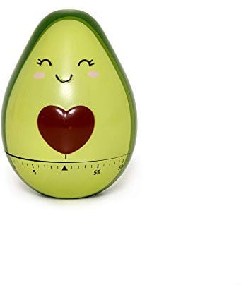 Legami - Timer da Cucina, regolabile manualmente, 60 Minuti, senza Batteria, Ø 6 cm, Tema Avocado