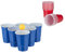 Relaxdays Lot de gobelets de bière-Pong, Set de Beer Pong avec 6 balles, 50 Verres, Jeu à Boire, 16 oz, Rouge/Bleu