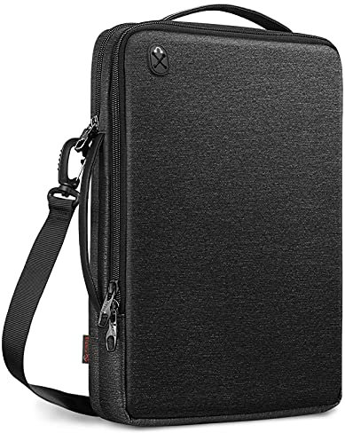 FINPAC 15.6-inch Laptop Shoulder Bag, Protective Computer Carrying Case Compatible with 16.2 MacBook Pro M4/M3/M2/M1, 15-16 MacBook Air/Pro, Surface Laptop/Book, 15.6 HP/Dell/Acer/Samsung, Black